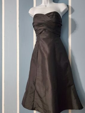 B2 Strapless Black A-Line Evening Dress